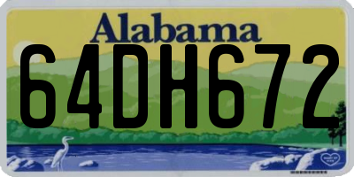 AL license plate 64DH672