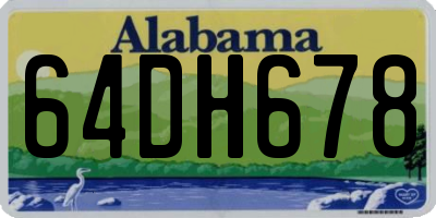 AL license plate 64DH678