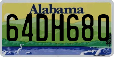AL license plate 64DH680