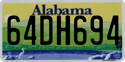 AL license plate 64DH694