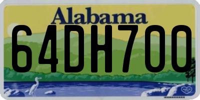 AL license plate 64DH700