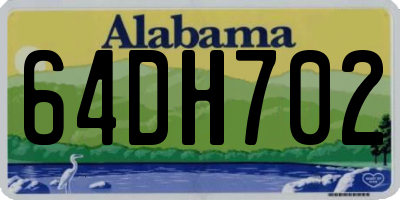 AL license plate 64DH702