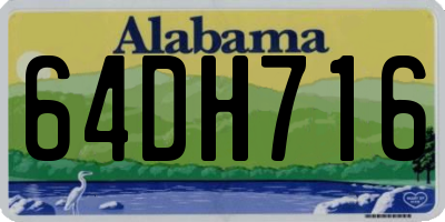 AL license plate 64DH716