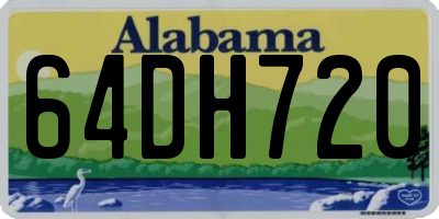 AL license plate 64DH720