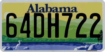 AL license plate 64DH722