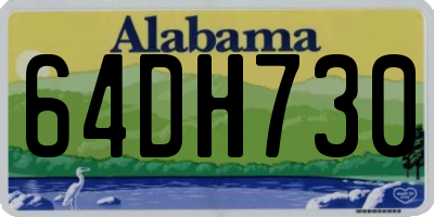 AL license plate 64DH730