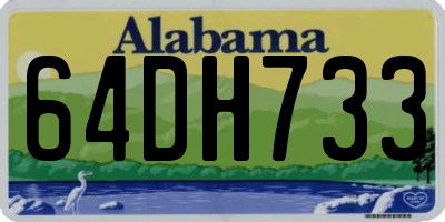 AL license plate 64DH733