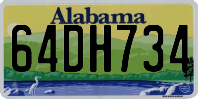 AL license plate 64DH734