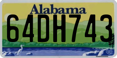 AL license plate 64DH743