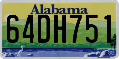 AL license plate 64DH751