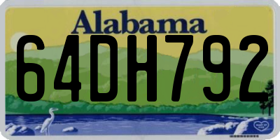 AL license plate 64DH792
