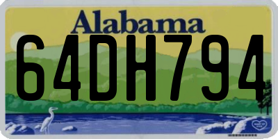 AL license plate 64DH794