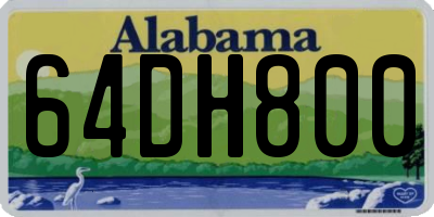 AL license plate 64DH800