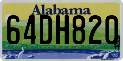 AL license plate 64DH820