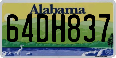AL license plate 64DH837