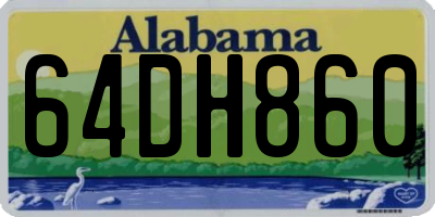AL license plate 64DH860