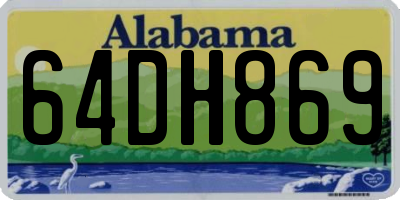 AL license plate 64DH869