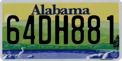 AL license plate 64DH881