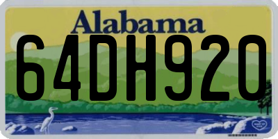 AL license plate 64DH920