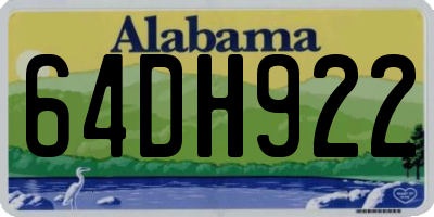 AL license plate 64DH922