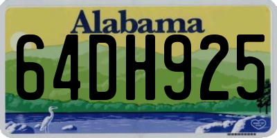 AL license plate 64DH925