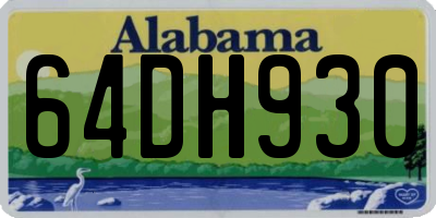 AL license plate 64DH930