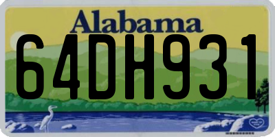 AL license plate 64DH931