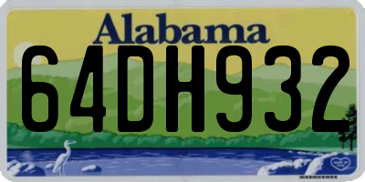 AL license plate 64DH932