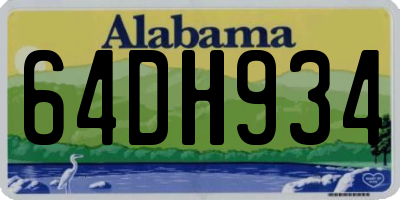 AL license plate 64DH934