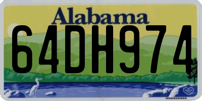 AL license plate 64DH974