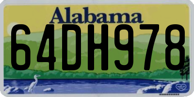 AL license plate 64DH978