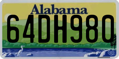 AL license plate 64DH980
