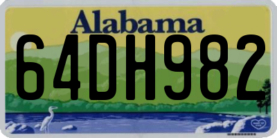 AL license plate 64DH982