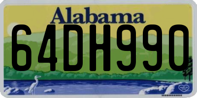 AL license plate 64DH990