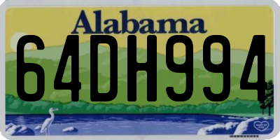 AL license plate 64DH994