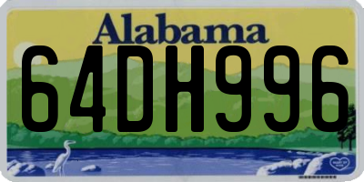 AL license plate 64DH996