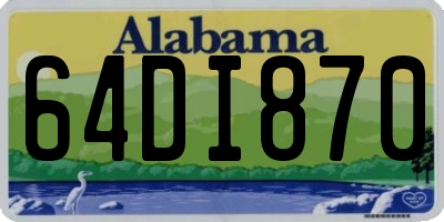 AL license plate 64DI870