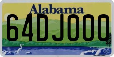 AL license plate 64DJ000