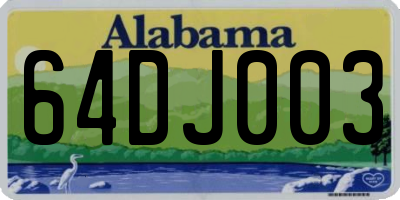 AL license plate 64DJ003