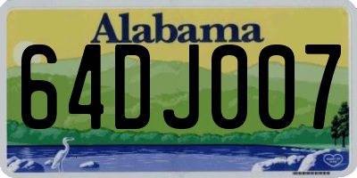 AL license plate 64DJ007