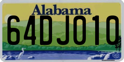AL license plate 64DJ010