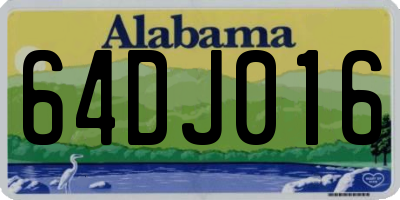 AL license plate 64DJ016
