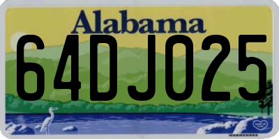 AL license plate 64DJ025