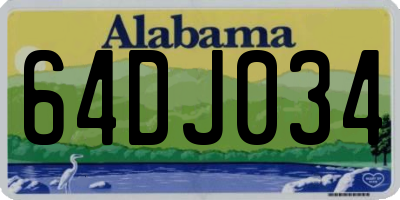 AL license plate 64DJ034