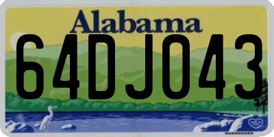 AL license plate 64DJ043