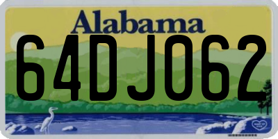 AL license plate 64DJ062