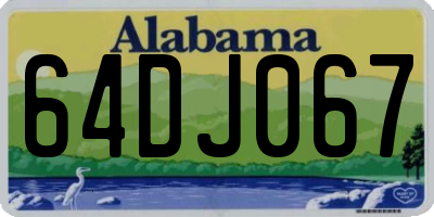 AL license plate 64DJ067