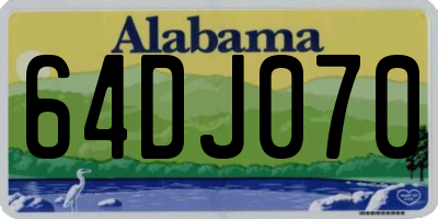 AL license plate 64DJ070