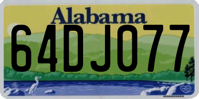 AL license plate 64DJ077