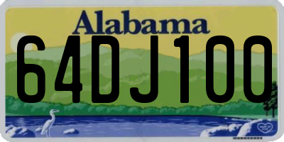 AL license plate 64DJ100